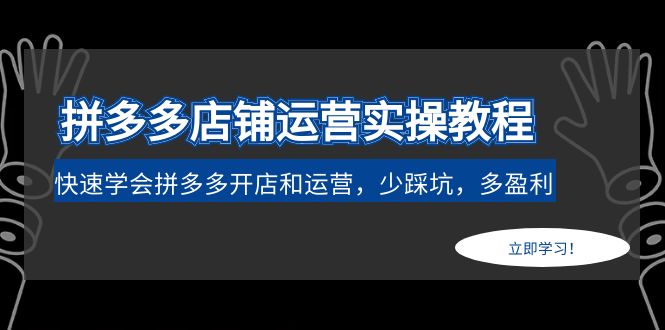 （2703期）拼多多店铺运营实操教程：快速学会拼多多开店和运营，少踩坑，多盈利