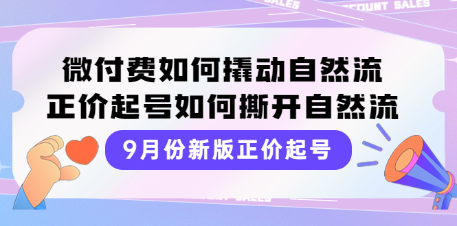 （2016期）9月份新版正价起号，微付费如何撬动自然流，正价起号如何撕开自然流