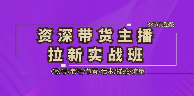 （2896期）资深·带货主播拉新实战班，0粉号/老号/节奏/话术/播感/流量-38节完整版