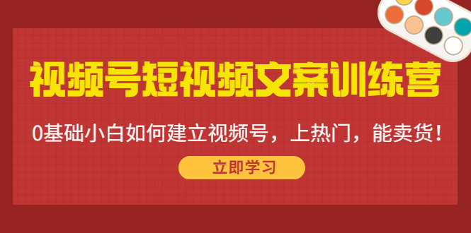 （2285期）视频号短视频文案训练营：0基础小白如何建立视频号，上热门，能卖货！