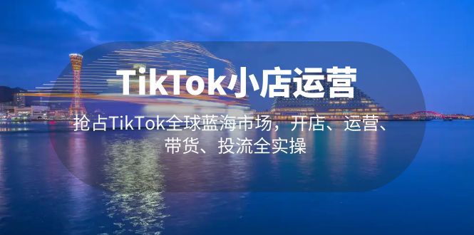 （2904期）TikTok小店运营 抢占TikTok全球蓝海市场，开店、运营、带货、投流全实操