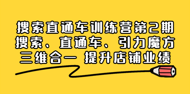 （2037期）搜索直通车训练营第2期：搜索、直通车、引力魔方三维合一 提升店铺业绩！