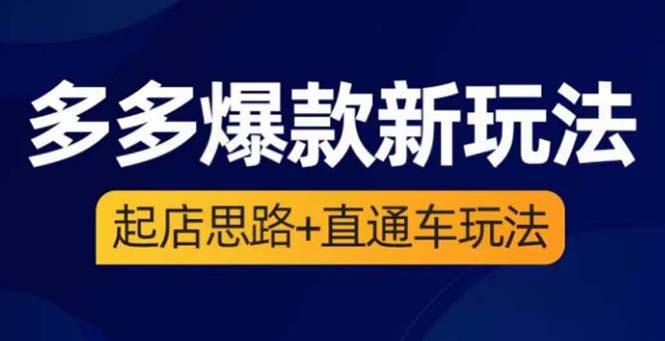 （3670期）2023拼多多爆款·新玩法：起店思路+直通车玩法（3节精华课）