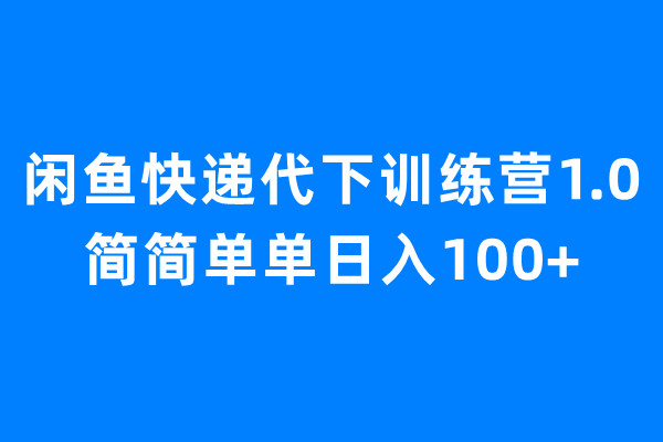 （4266期）闲鱼快递代下训练营1.0，简简单单日入100+