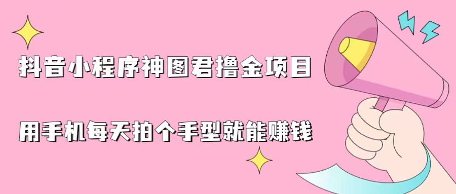 （4319期）抖音小程序神图君撸金项目，用手机每天拍个手型挂载一下小程序就能赚钱