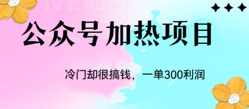 （4713期）冷门公众号加热项目，一单利润300+