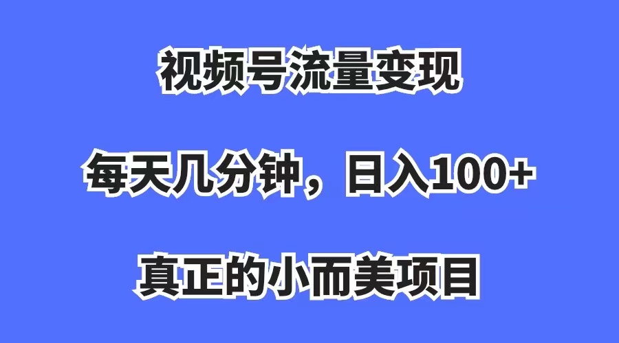 （4934期）视频号流量变现，每天几分钟，收入100+，真正的小而美项目