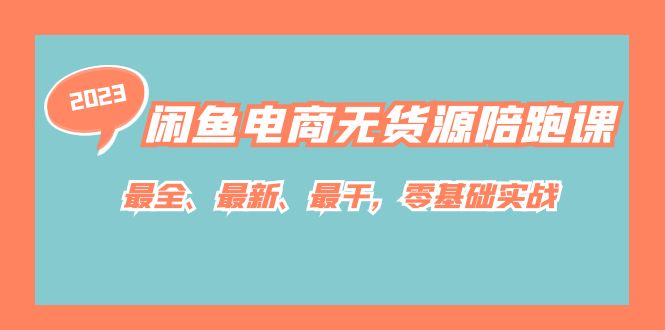 （4937期）闲鱼电商无货源陪跑课，最全、最新、最干，零基础实战！