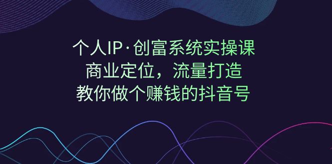 （4912期）个人IP·创富系统实操课：商业定位，流量打造，教你做个赚钱的抖音号