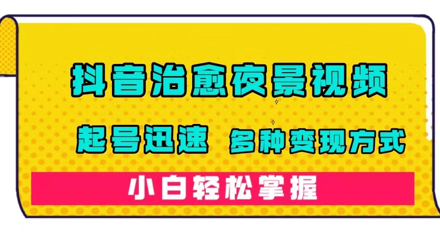 （5085期）抖音治愈系夜景视频，起号迅速，多种变现方式，小白轻松掌握（附120G素材）